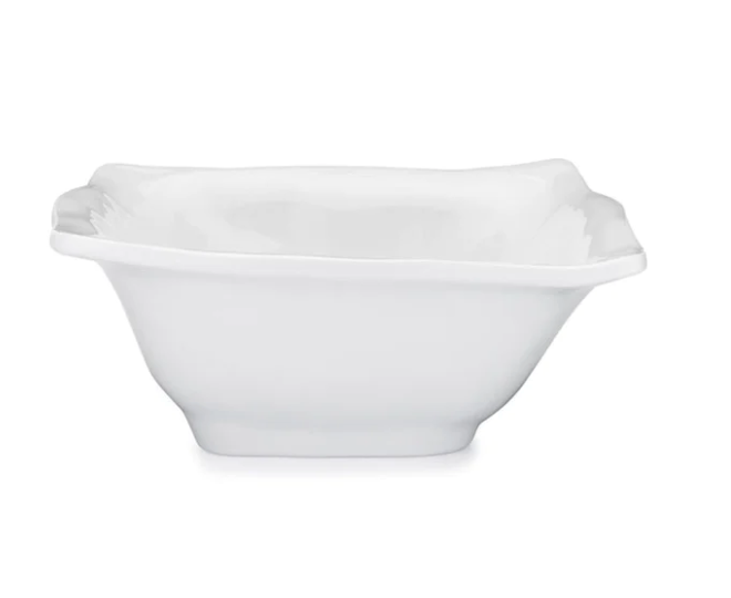 Ruffle White Melamine Square Cereal Bowl