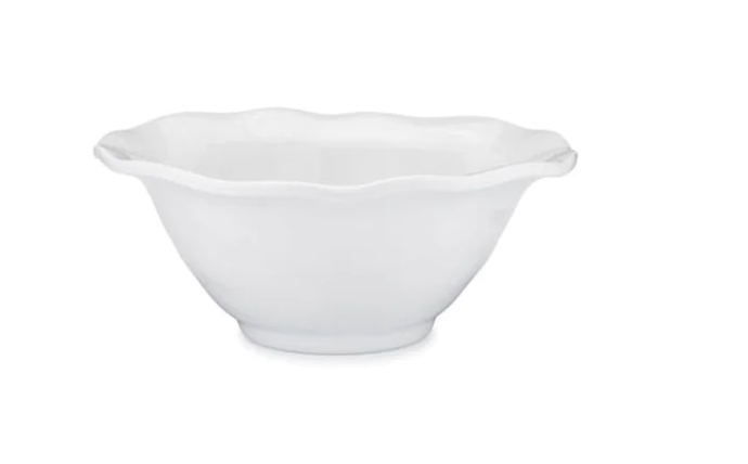 Ruffle White Melamine Round Cereal Bowl