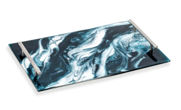 Resin Serving Tray w Handles