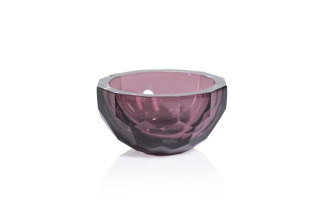 Cut Glass Bowl Amethyst or Hazel