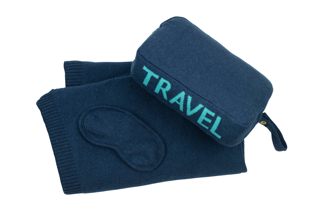 Travel Blanket Set  -Travel - Navy/Tiffany