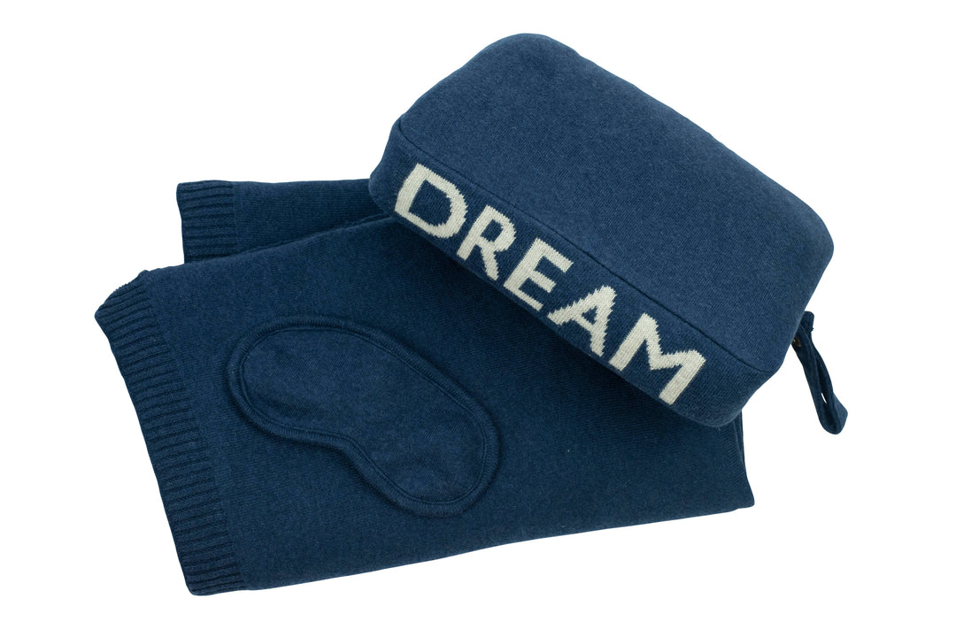 Travel Blanket -Dream - Navy/Linen Sand