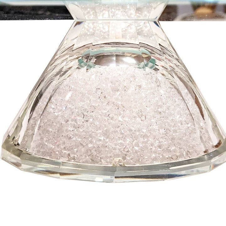 Crystal Cake Stand with Clear Crystal Filled Round Base