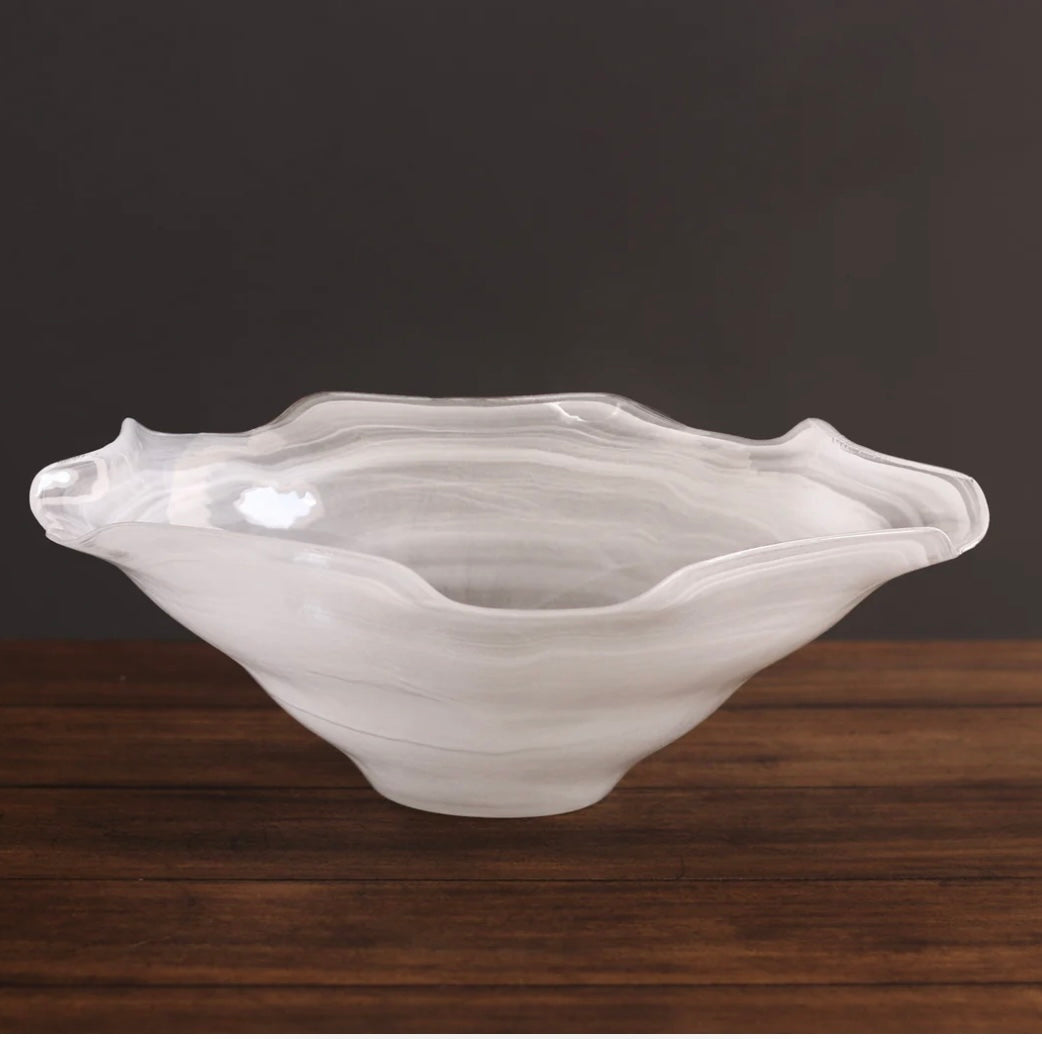 BB White Alabaster Wave Bowl