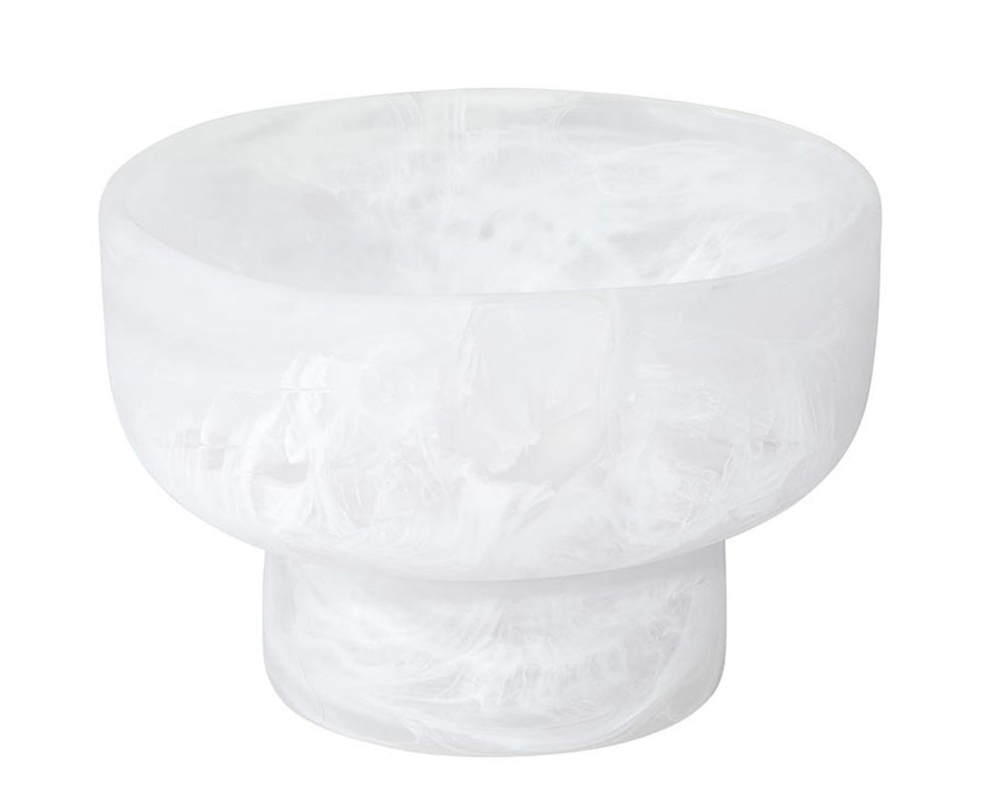 Resin Mini Pedestal Bowl - white