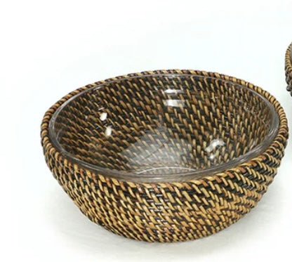 Woven Bowl w Glass