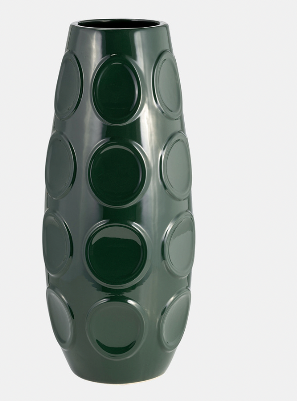 Forest Green Embossed Vases 2 sizes