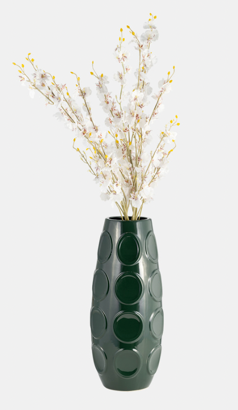 Forest Green Embossed Vases 2 sizes