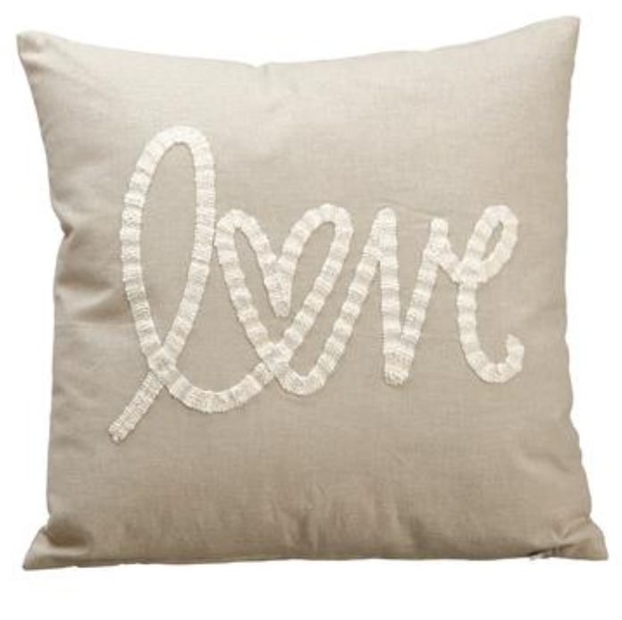 Beige Square Love Pillow