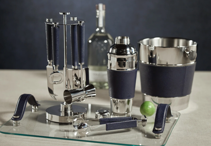 Laguna Navy leather and Nickel Shaker