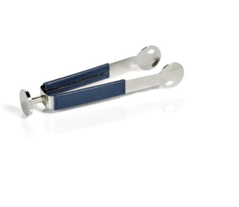 Laguna Navy leather Ice Tongs