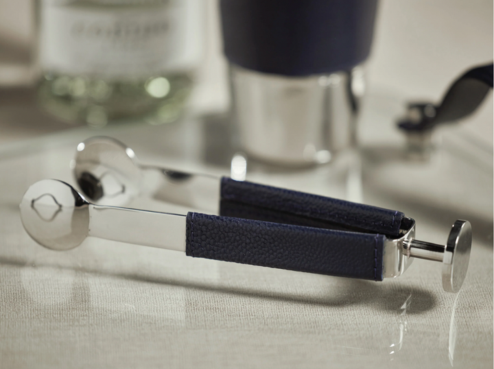 Laguna Navy leather Ice Tongs