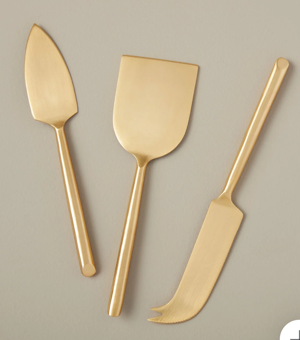 Matte gold cheese set