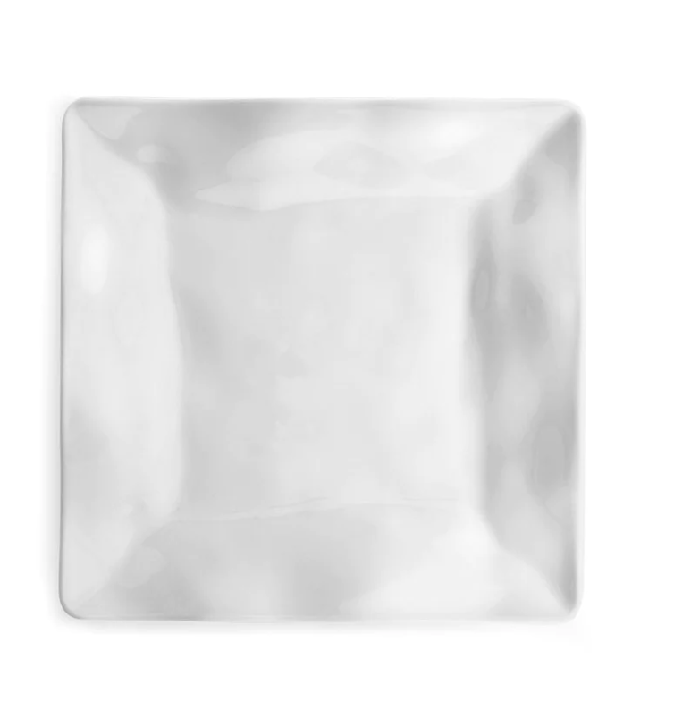 Grand Plat Carré Melamine Blanc Q Squared, Design Ondulé, Service