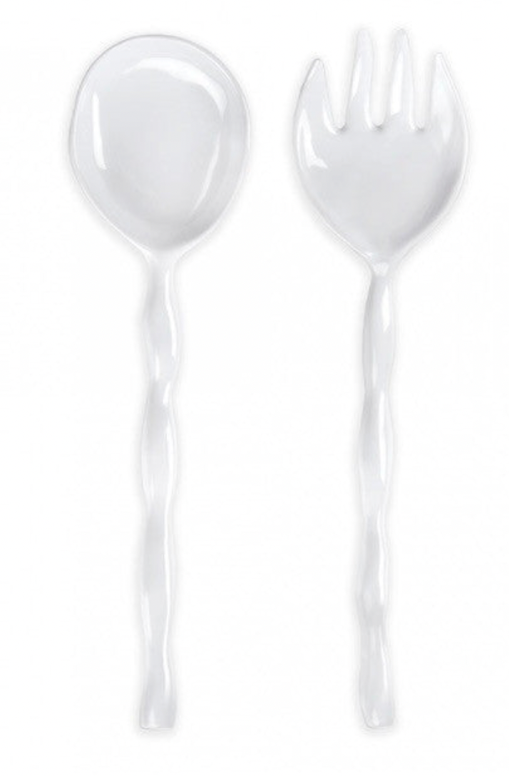 Rufflle White Melamine Servers