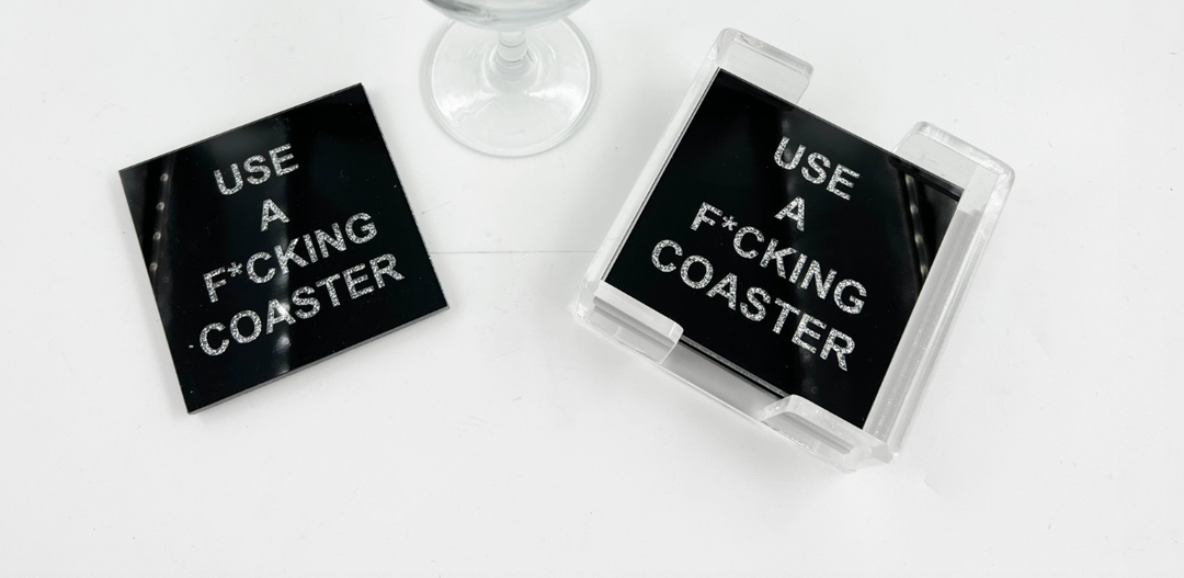 Acrylic Pattern/ Word Coasters -Set of 4- Many patterns available