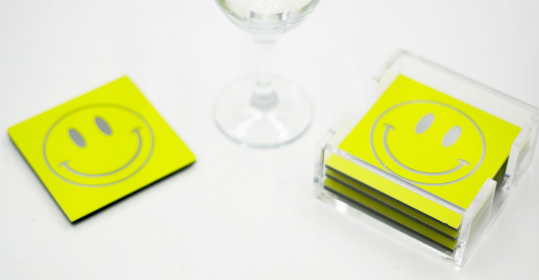 Acrylic Pattern/ Word Coasters -Set of 4- Many patterns available