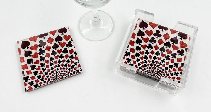 Acrylic Pattern/ Word Coasters -Set of 4- Many patterns available