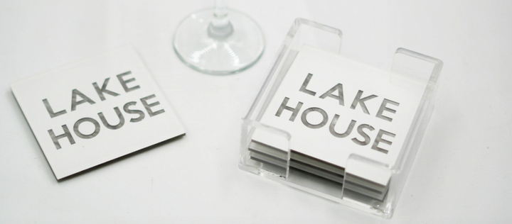 Acrylic Pattern/ Word Coasters -Set of 4- Many patterns available