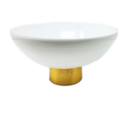 Black or White Glass Bowl on Gold Base