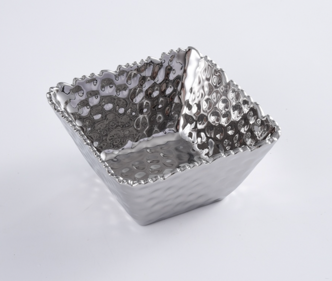 Hammered Porcelain Small Square bowl