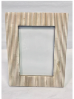 Bone and Gold hand carved lined frame