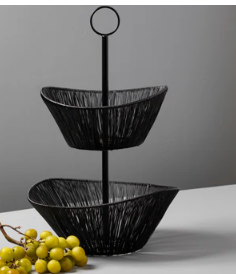 Black Rhythm Wire 2-Tier Basket