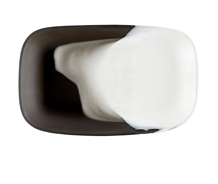 Resin Oblong- Charcoal & White