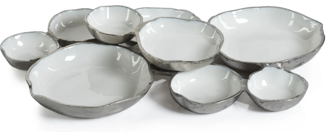 8 cluster silver bowl