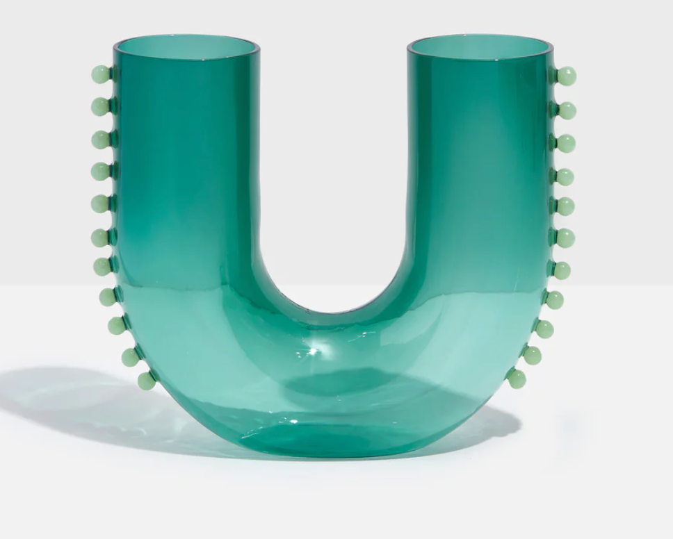 Teal Green U Vase