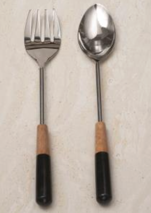 Gray Marble/ Wood  Serving Set