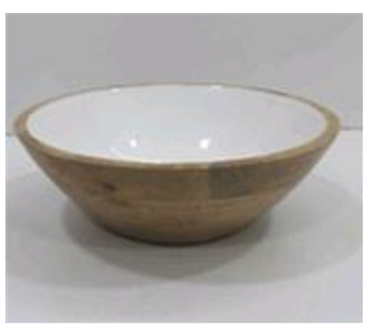 White/ Mango Wood Bowl BK
