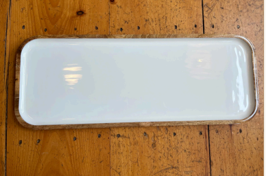 Wood and White Trays - 4 sizes