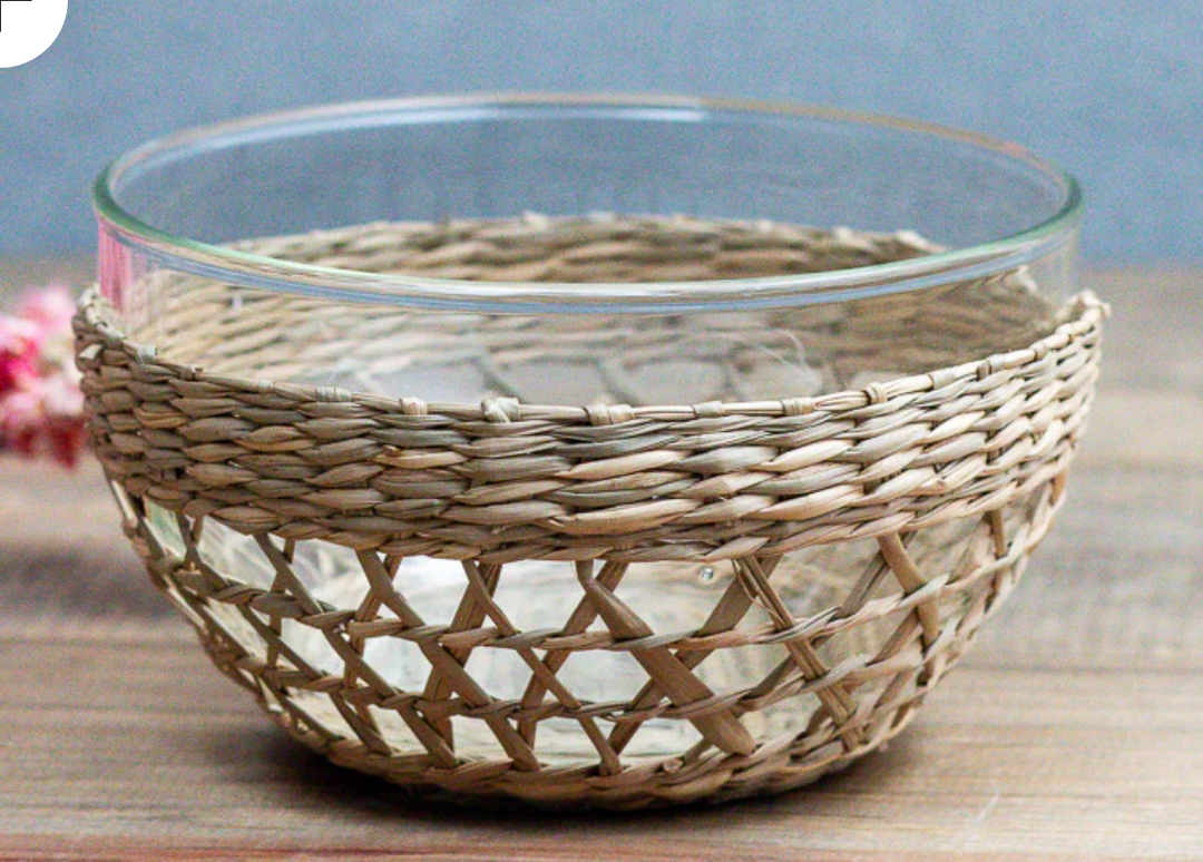 BH Seagrass and Glass Bowl - 2 sizes