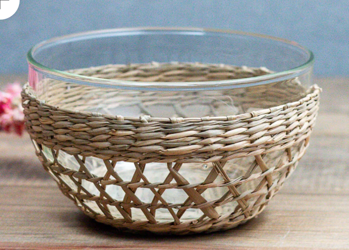 BH Seagrass and Glass Bowl - 2 sizes
