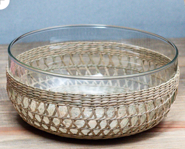 BH Seagrass and Glass Bowl - 2 sizes