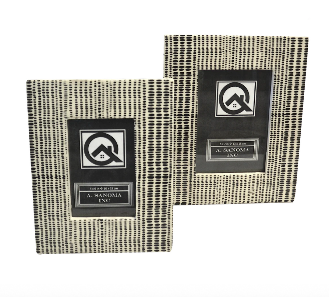 Bone and Black Dotted Frame- 2 sizes