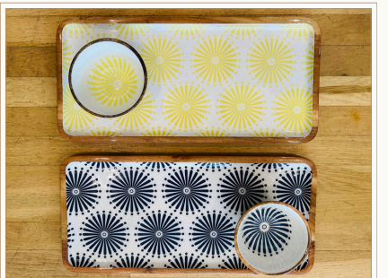 Mango Wood w  Flower Set