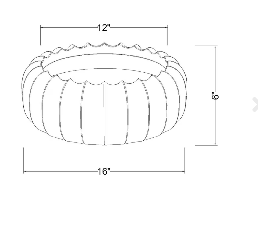Scalloped Carved Wooden Bowl