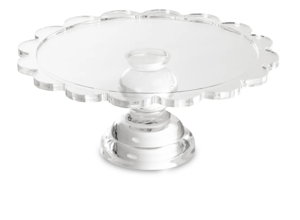 Coco Clear Acrylic Scalloped Pedestal Server- 2 sizes