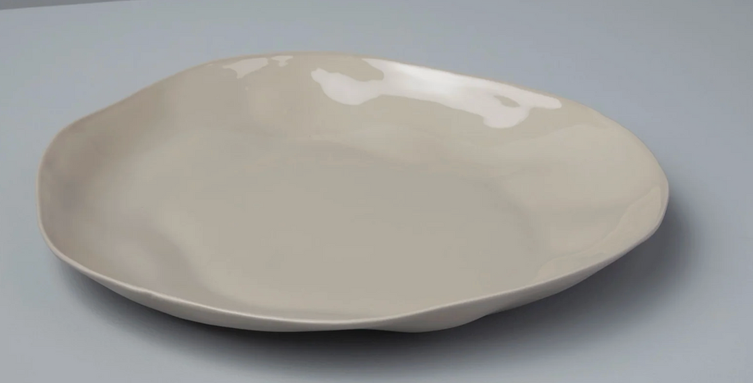 Tam Stoneware Platter- Slate/ Sterling