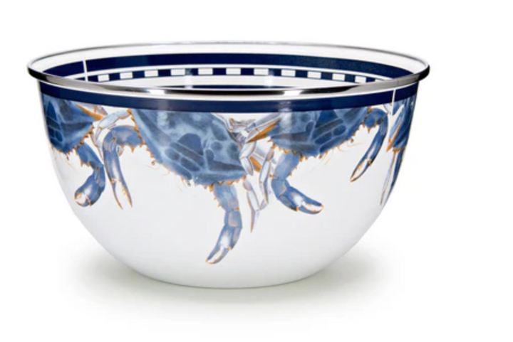 Blue Crab Enameled Large Bowl