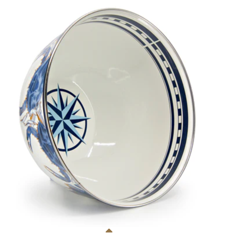 Blue Crab Enameled Large Bowl