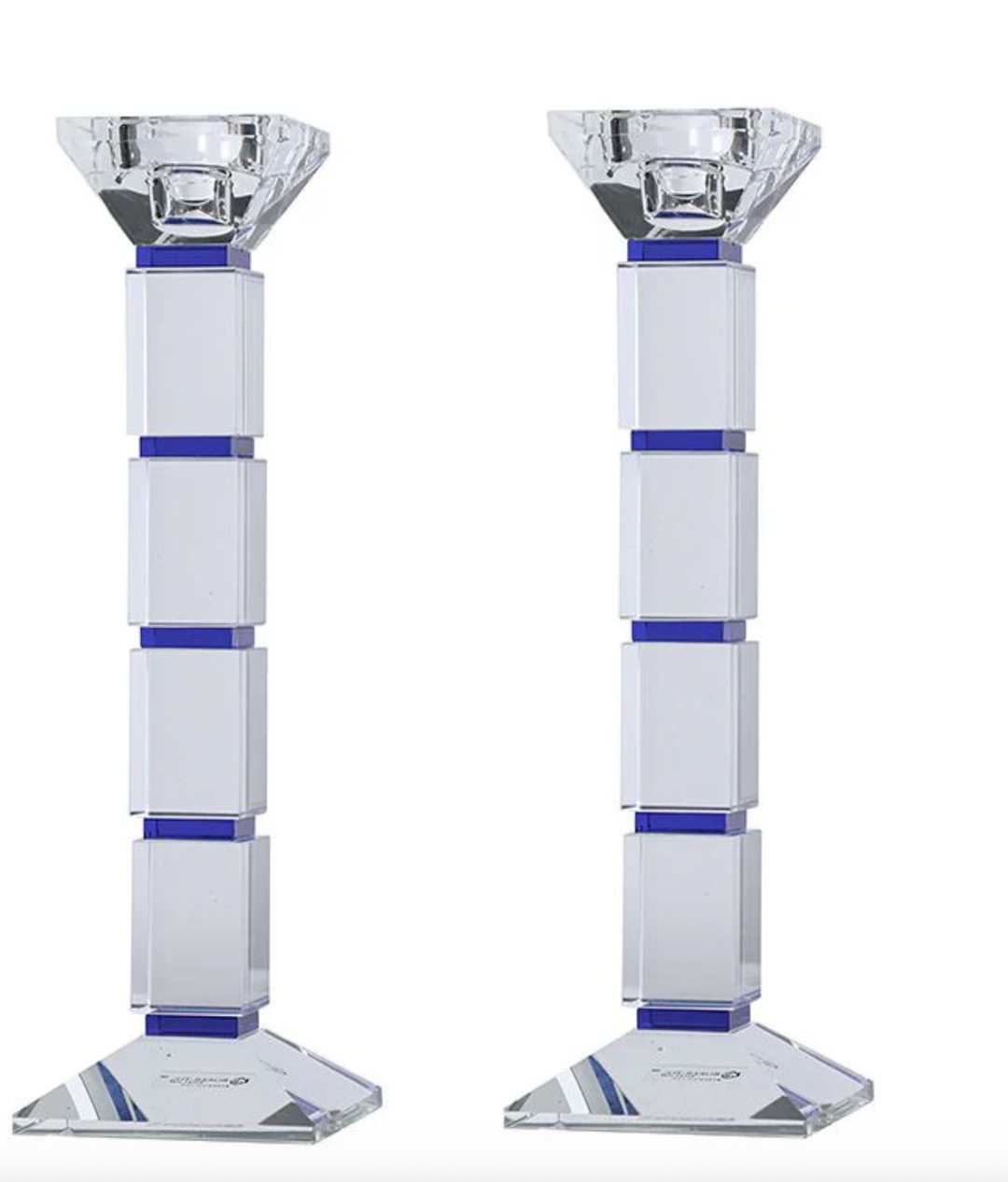 Crystal Square Design Candlesticks