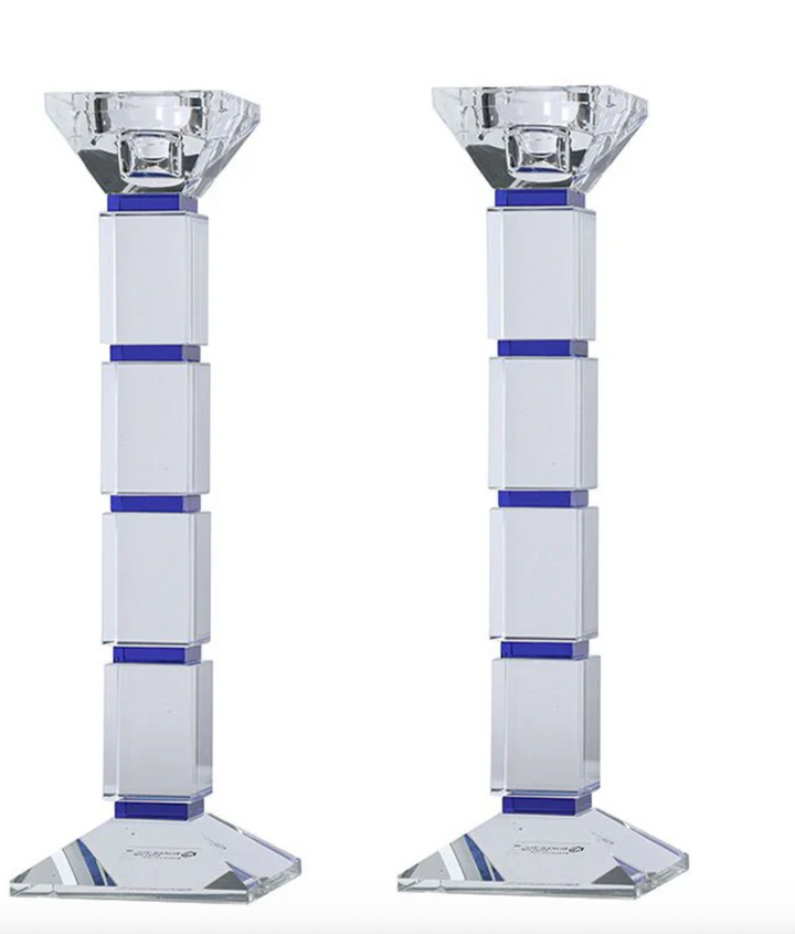 Crystal Square Design Candlesticks