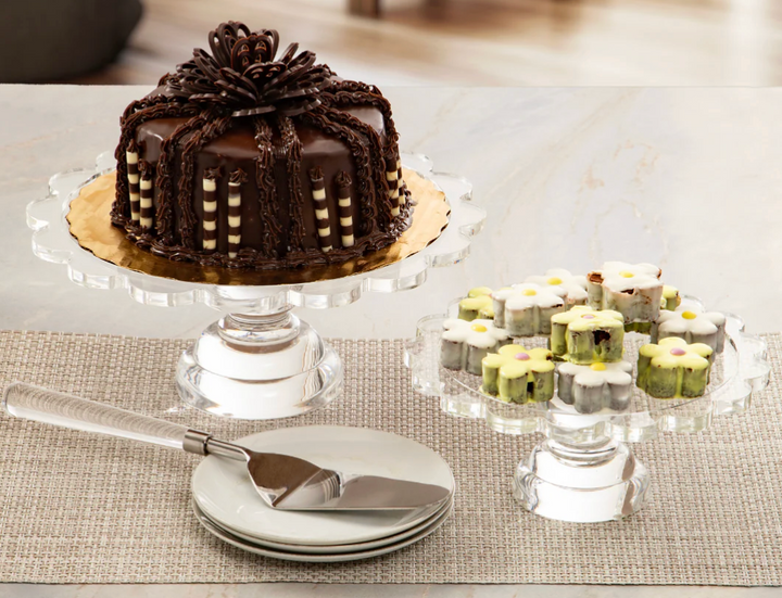 Coco Clear Acrylic Scalloped Pedestal Server- 2 sizes