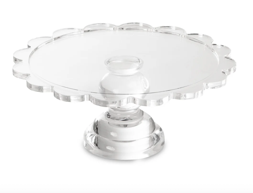 Coco Clear Acrylic Scalloped Pedestal Server- 2 sizes