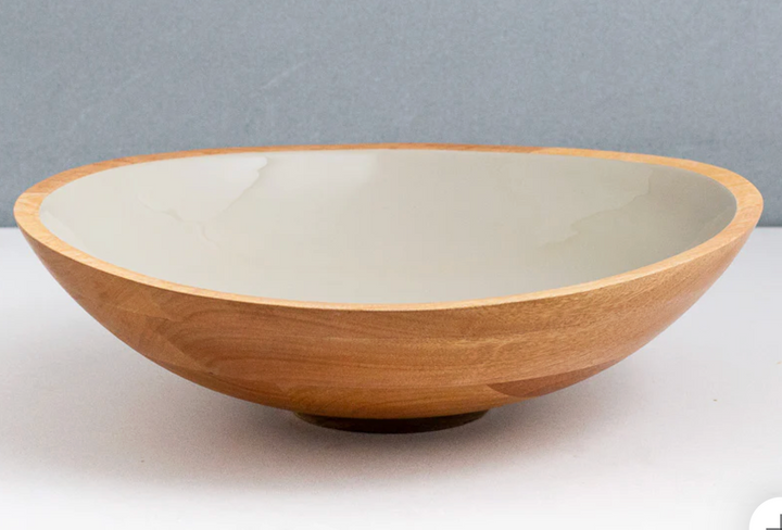 Taupe/ Mango Wood Serving Bowls