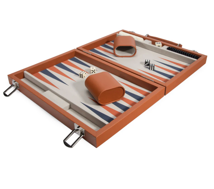 Mini Leather Backgammon Set