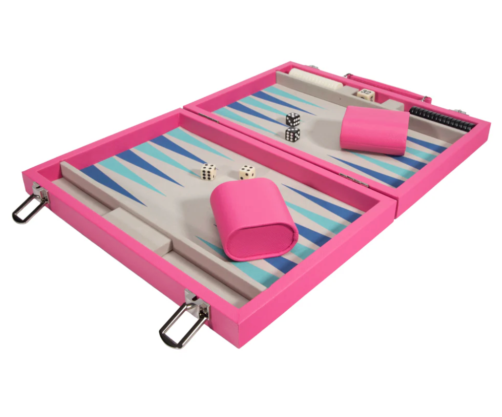 Mini Leather Backgammon Set
